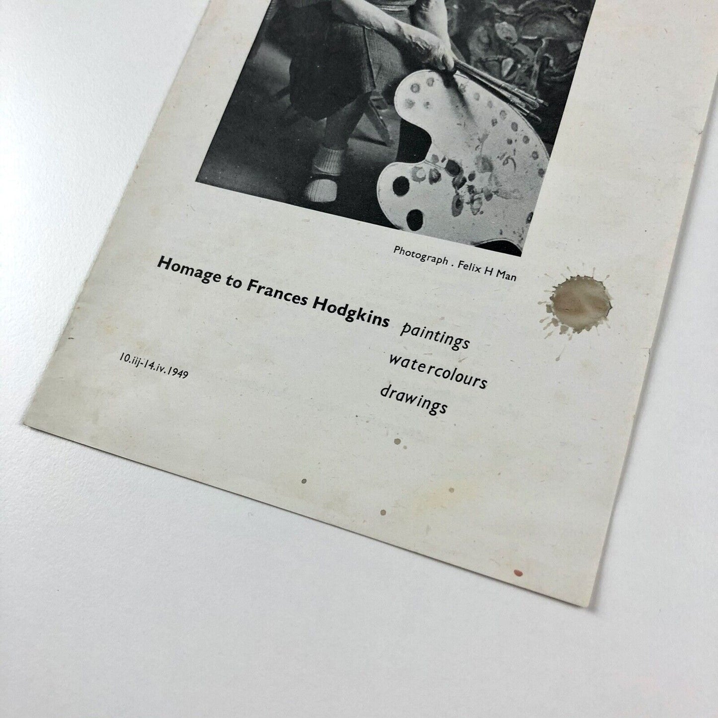 Homage to Frances Hodgkins paintings, watercolours, drawings | St George's Gallery, London, 1949 | typography by Anthony Froshaug