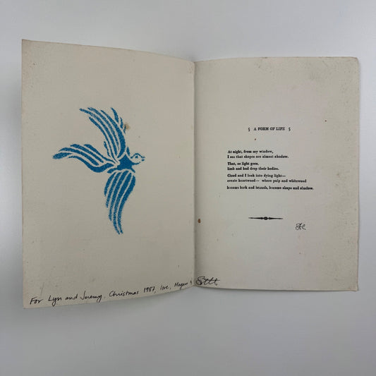 Poem A Form of Life leaflet Megan Boyd & Scott Chaskey Jeremy Lynn Le Grice 1987