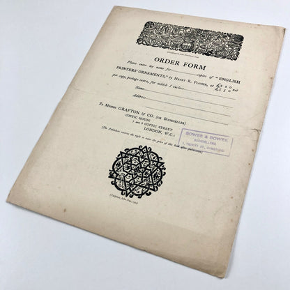 Prospectus for English Printers’ Ornaments Henry R. Plomer | Grafton & Co 1923