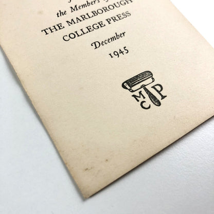 Small Christmas card – from the Members of The Marlborough College Press | December 1945