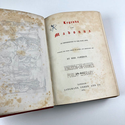 Legends of the Madonna – As Represented in the Fine Arts by Mrs Jameson | Longmans, Green, 1872