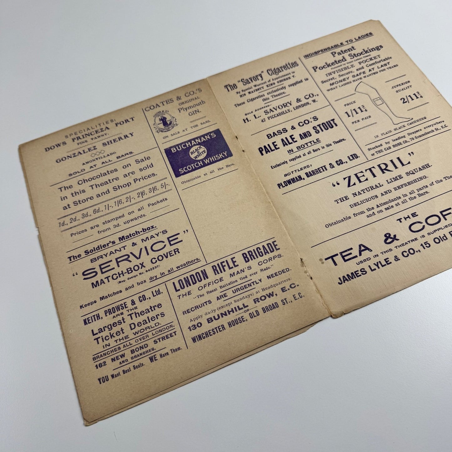 Programme Lyric Theatre, London ‘On Trial’ Elmer E. Reizenstein, 1915