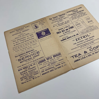 Programme Lyric Theatre, London ‘On Trial’ Elmer E. Reizenstein, 1915