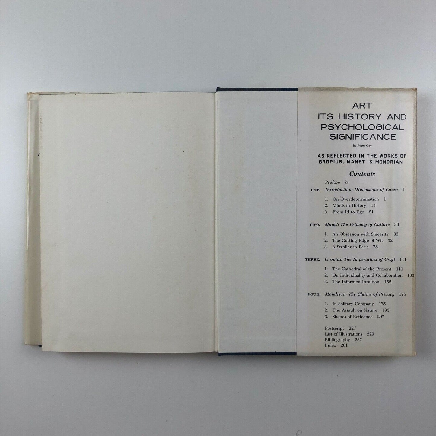 Art and Act On Causes in History: Manet, Gropius | Peter Gay | Harper & Row 1976