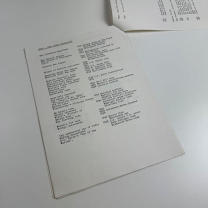 Information sheets from Croydon College School of Art & Design. Graphic Design Area. Area Director Herman Hecht Summer term 1981