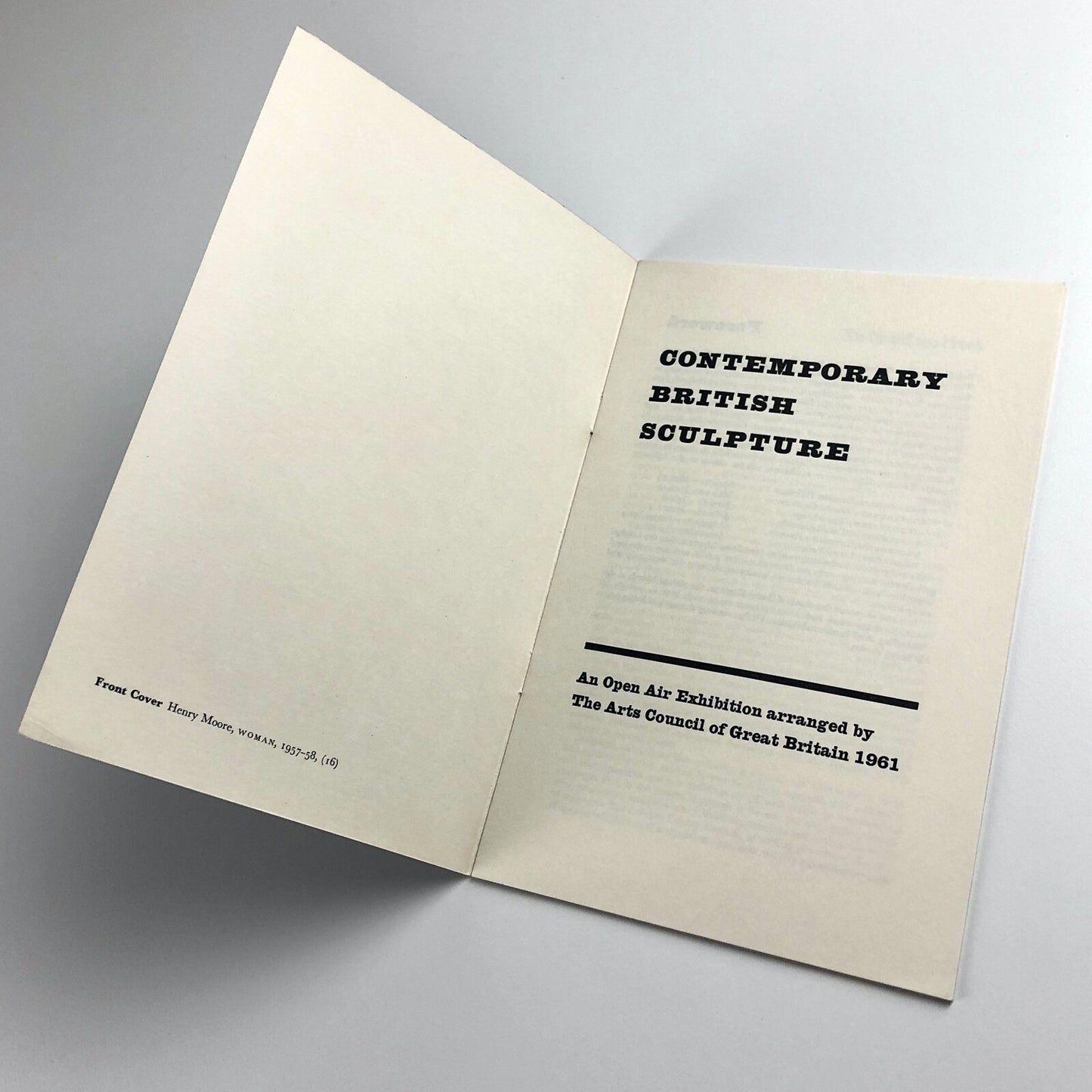 Contemporary British Sculpture | An Open Air Sculpture Exhibition arranged by The Arts Council of Great Britain | 1961 catalogue