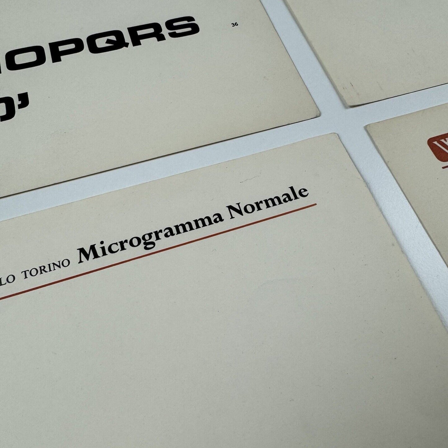 Società Nebiolo Microgramma type specimens x 5 printer Wace and Co Ltd, undated