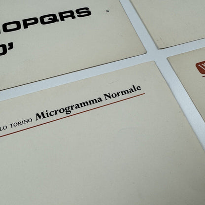 Società Nebiolo Microgramma type specimens x 5 printer Wace and Co Ltd, undated