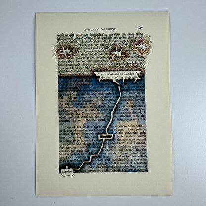 A Humument page 247 'I am remaining in London' by Tom Phillips Tetrad Press 1970