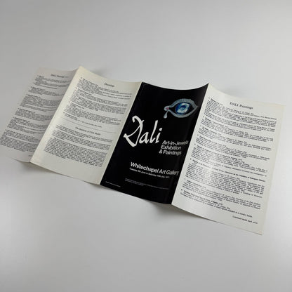 Leaflet for Dali. Art-in-Jewels Exhibition & Paintings | Whitechapel Art Gallery