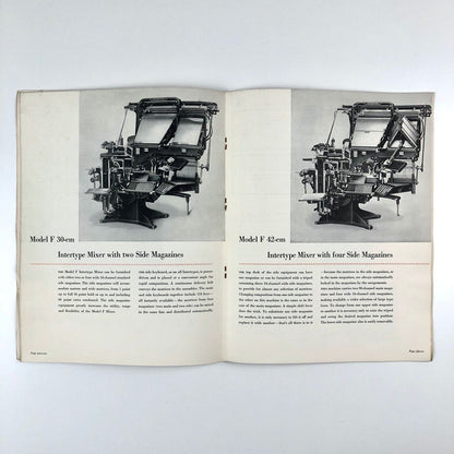 The New Model F Intertype Mixer | Trade booklet, Intertype Limited, 1934