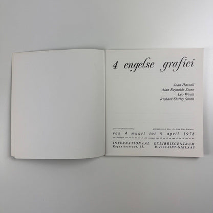 4 engelse grafici. Joan Hassall, Alan Reynolds Stone, Leo Wyatt, Richard Shirley Smith | Stadsbestuur vam Sint-Niklaas, 1978
