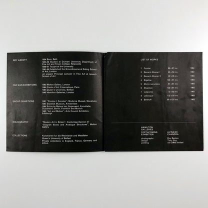 Roy Ascott – Recent Work | Hamilton Galleries, London | Catalogue, c.1966?