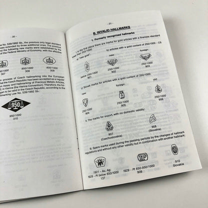 Assay Office List of Hallmarks Valid in the Czech Republic | Prague, 1993
