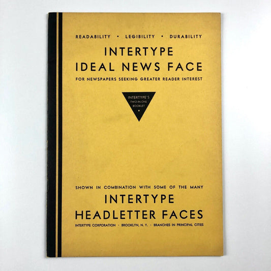 Intertype Corporation: Ideal News Face | Type specimen brochure, 1930s?