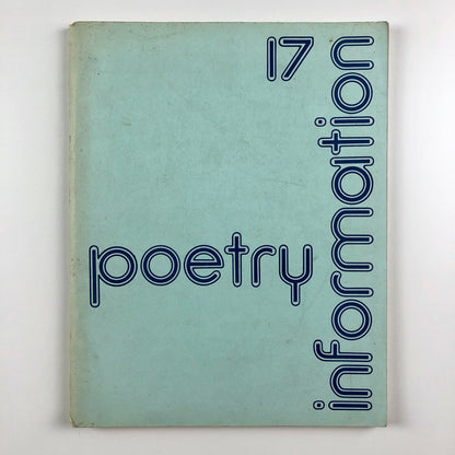Poetry Information Summer 1977, No 17 | Edited and published by Peter Hodgkiss