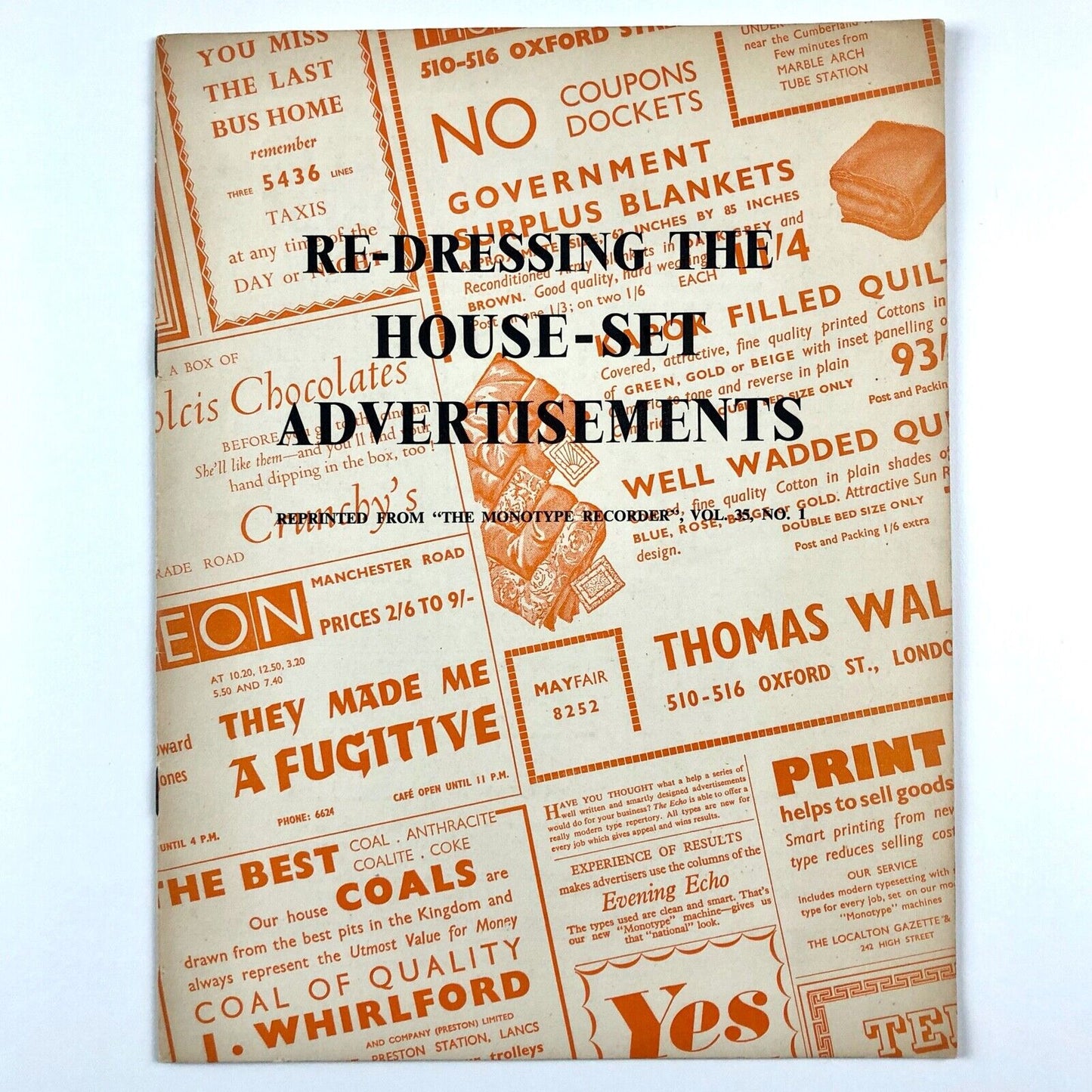 Re-Dressing the House-Set Advertisements | Reprinted from the Monotype Recorder
