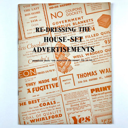 Re-Dressing the House-Set Advertisements | Reprinted from the Monotype Recorder