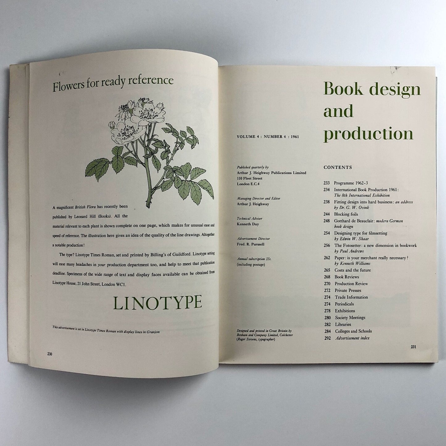 Book Design & Production quarterly journal | Volume 4, Number 4, 1961