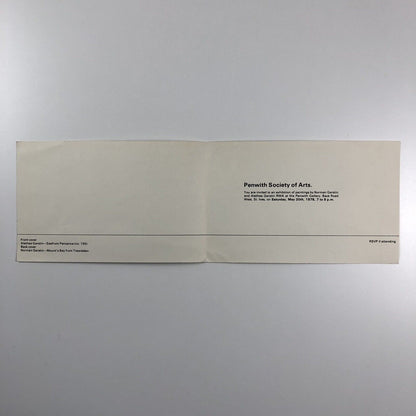 Invite to Norman & Alethea Garstin Penwith Gallery Society of Artists | Private view card, May 1978