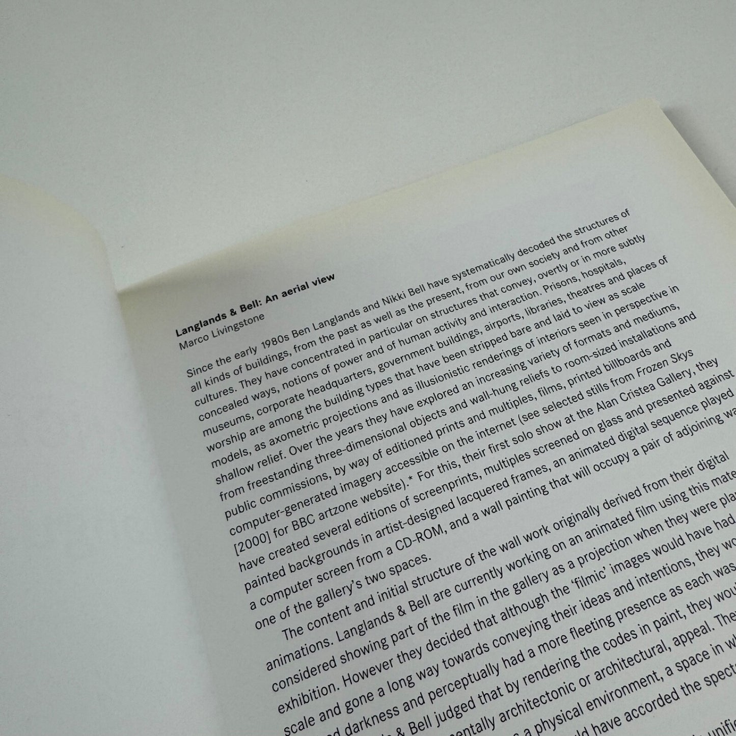 Langlands & Bell. Language of Places | Alan Cristea Gallery 2002