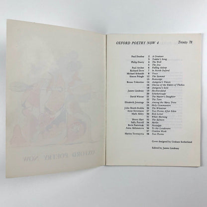 Oxford Poetry Now 4 | Trinity 78 | James Lindesay, Bruno Tolentino | Cover by Graham Sutherland