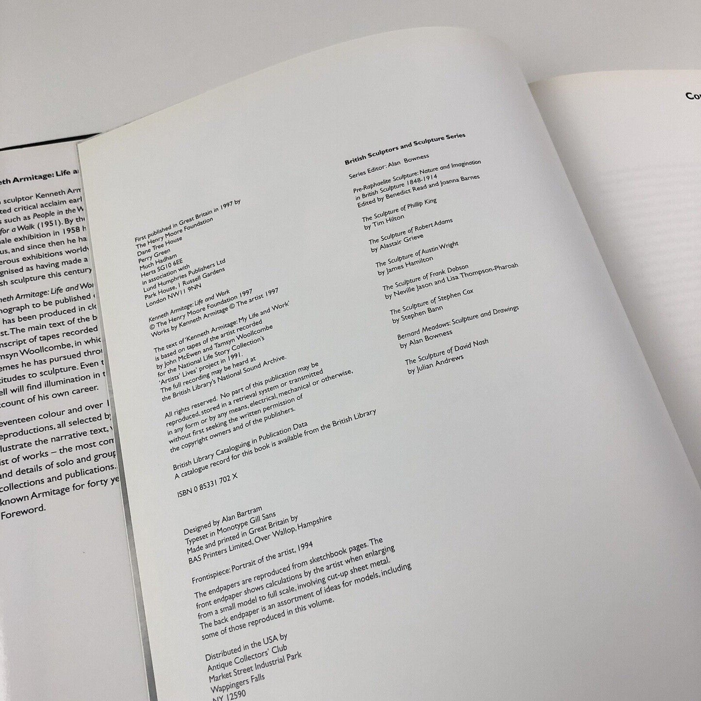 Kenneth Armitage Life and Work | text edited by Tamsyn Woollcombe | Lund Humphries 1997