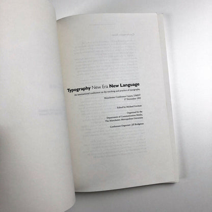 Typography – New Era New Language | Edited by Michael Gorman | The Manchester Metropolitan University, 1995