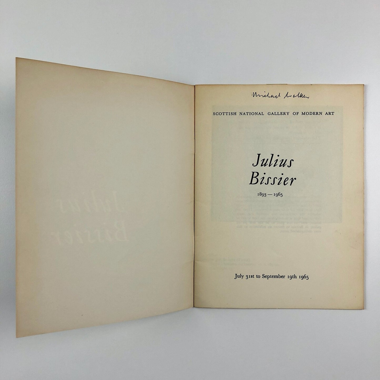 Julius Bisser 1893–1965 | Scottish National Gallery of Modern Art catalogue 1965