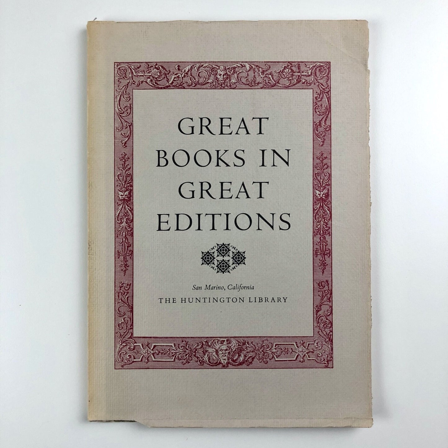 Great Books in Great Editions | Roland Baughman – The Huntington Library, fourth printing 1973