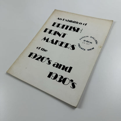 British Print Makers of the 1920’s and 1930’s | Michael Parkin Fine Art catalogue, 1974