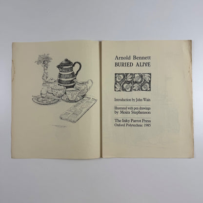 Prospectus for Buried Alive by Arnold Bennett | The Inky Parrot Press, 1985