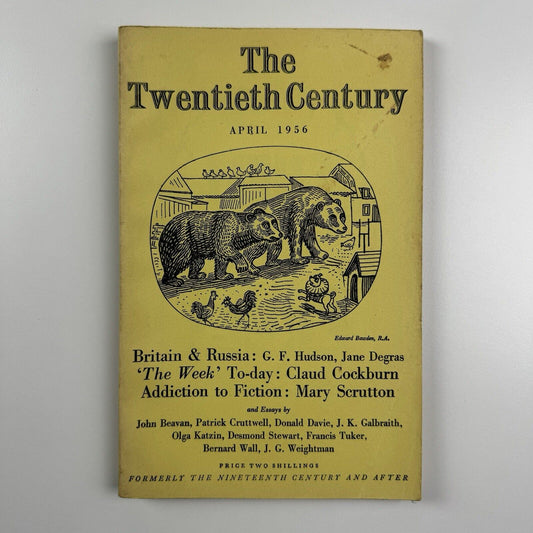 The Twentieth Century Formerly The Nineteenth Century & After. April 1956, Vol. CLIX, No. 952 'Britain and Russia' | Edward Bawden cover illustration