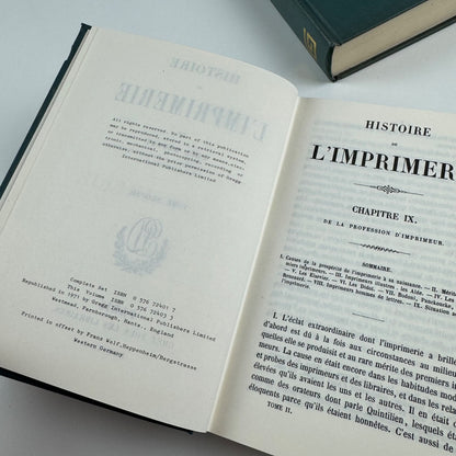 Histoire de l'Imprimerie by Paul Dupont | Gregg International reprint 1971 2 vol