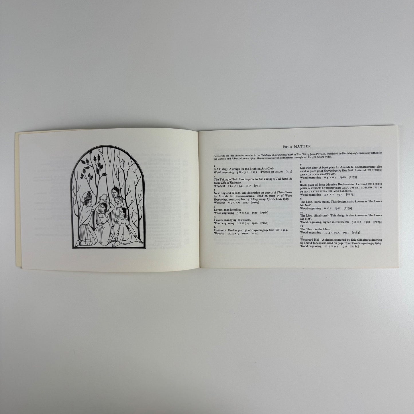 Eric Gill ‘Matter and Spirit’ | Gillian Jason Gallery, 1982