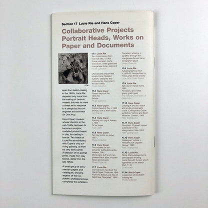 Lucie Rie & Hans Coper – Potters in Parallel | Barbican gallery guide, 1997