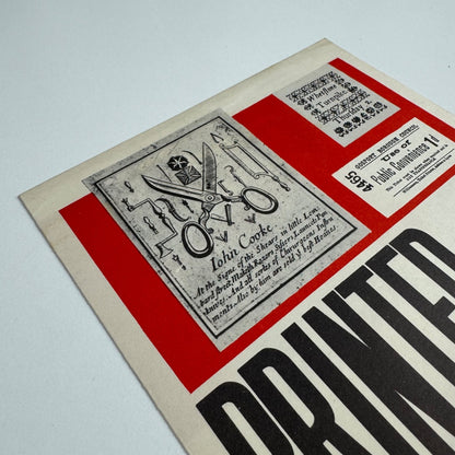 Promotional leaflet/order form for Printed Ephemera by John Lewis W.S. Cowell