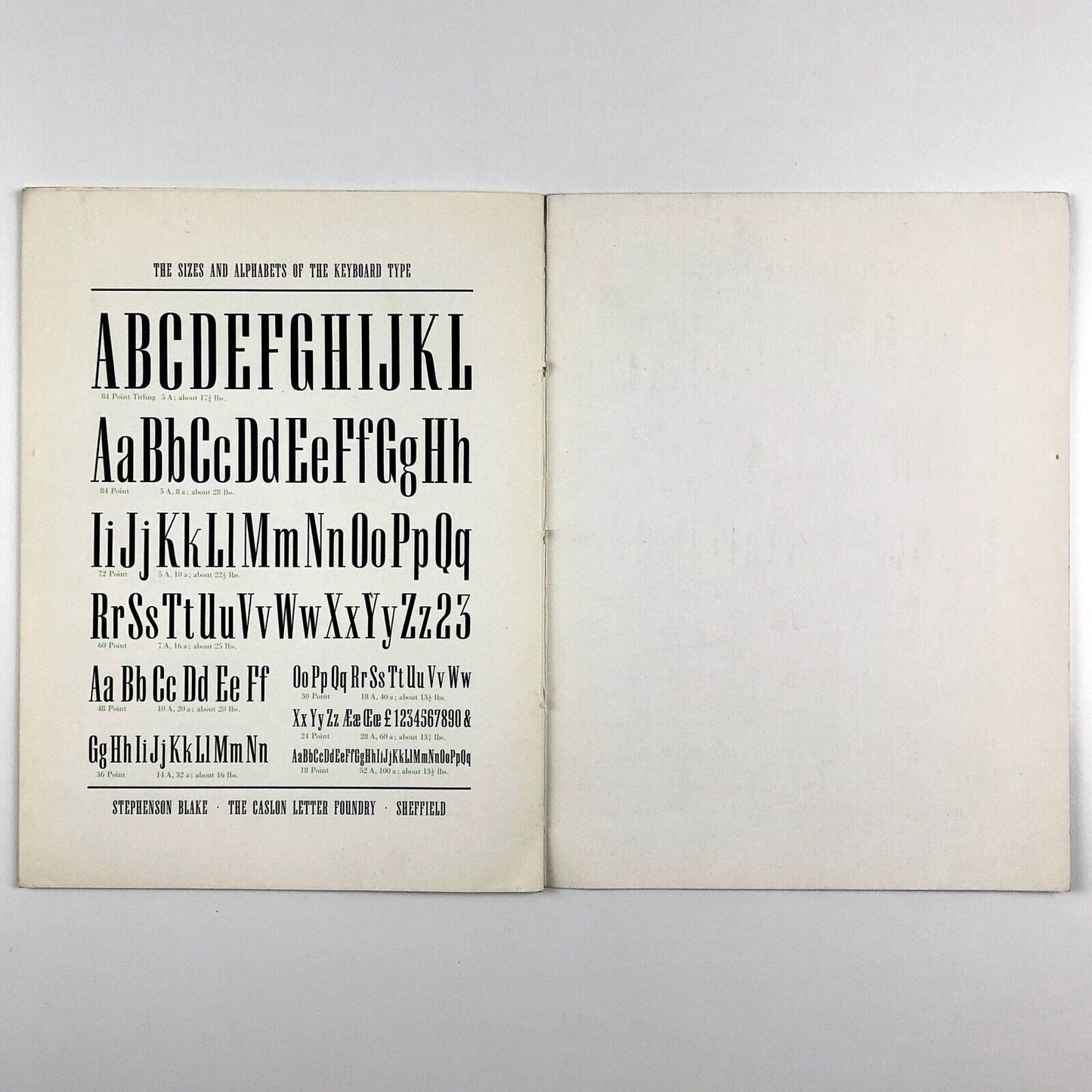 Type specimen booklet for Keyboard: a New Display Type | Stephenson Blake, undated