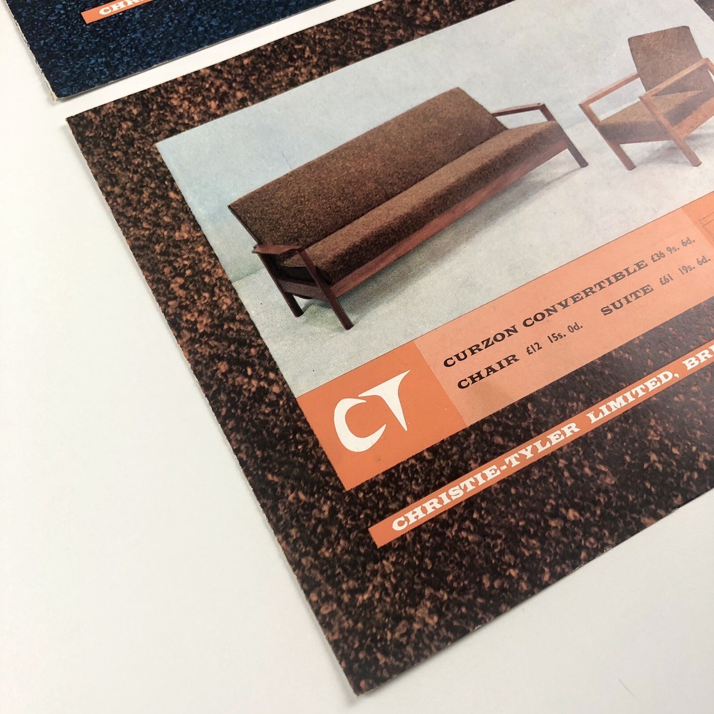 2 x brochures for Curzon Convertible suite & Cliveden Suite | Christie-Tyler Limited, 1962/3