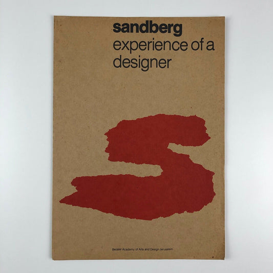 [Willem] Sandberg experience of a designer Bezalel Academy of Arts and Design, March 1978