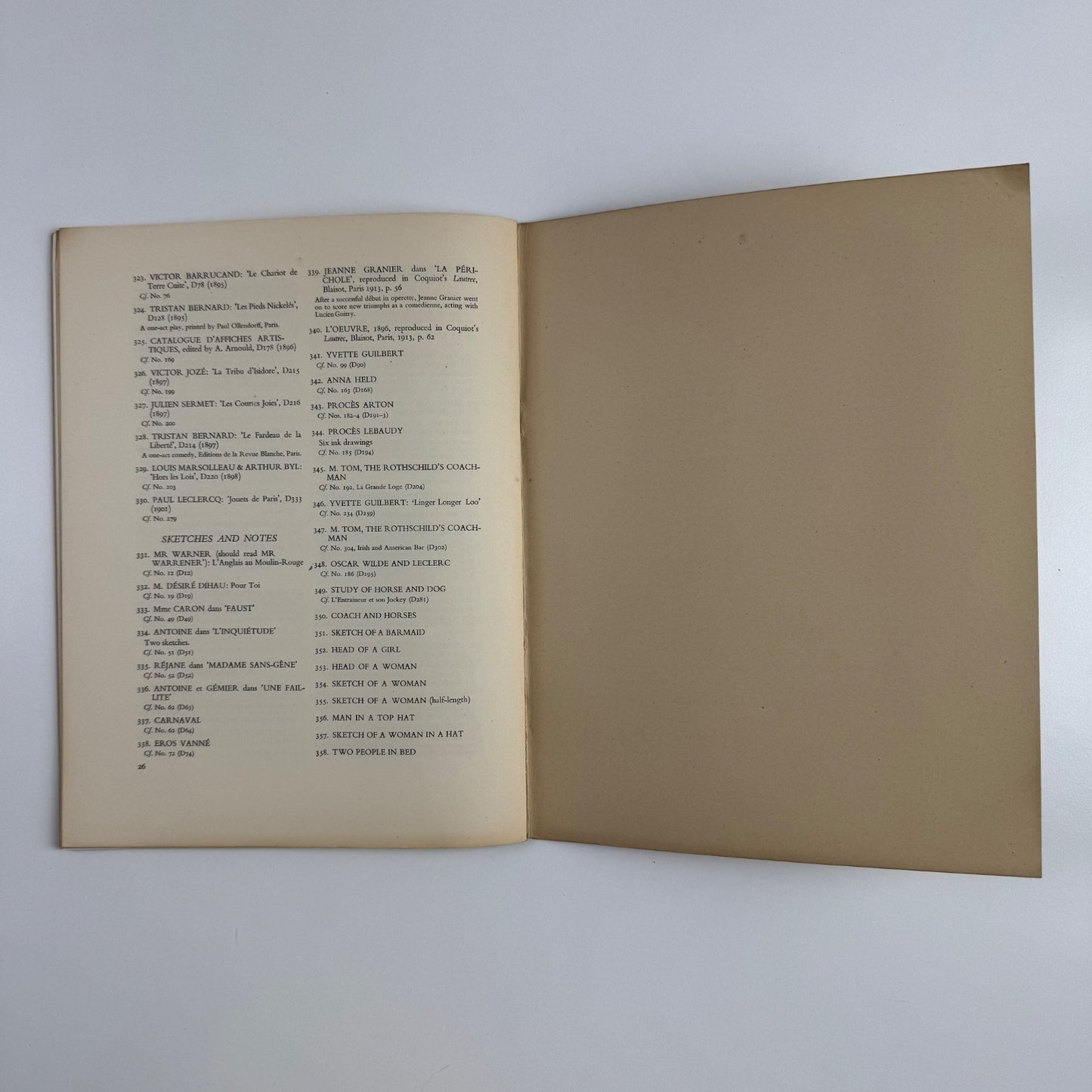 Toulouse-Lautrec collection Ludwig Charell Arts Council, 1951 | typed review by Hugo van de Perre and another press clipping