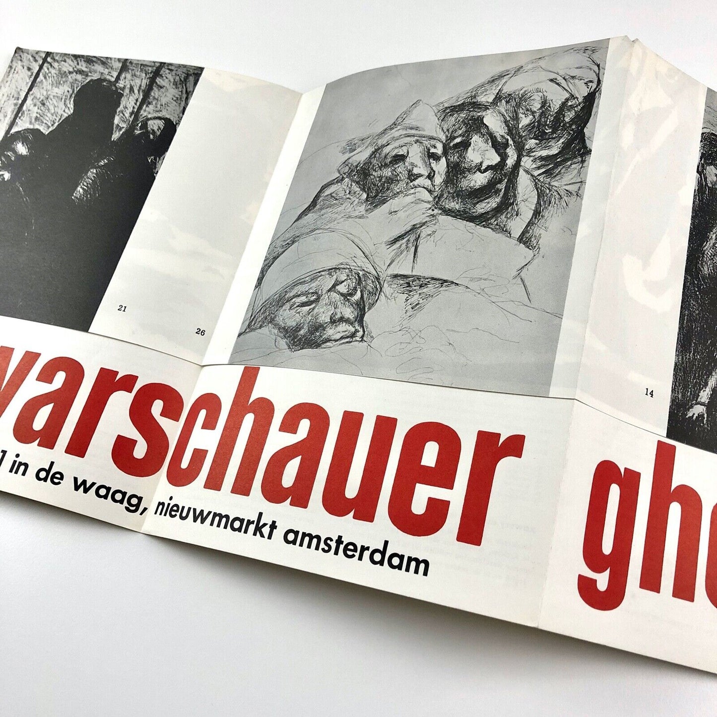 Warashauer Ghetto | Nieumarkt Amsterdam Stedelijk fold-out catalogue/poster 1961