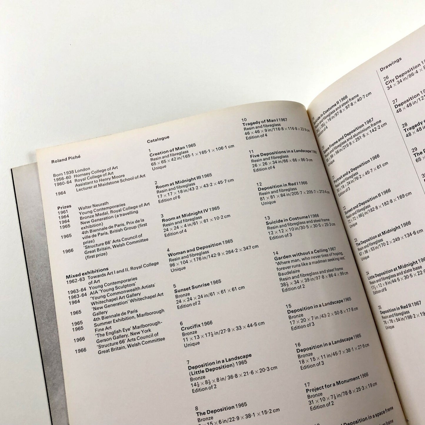 Roland Piché – first one man exhibition | Marlborough catalogue, April 1967