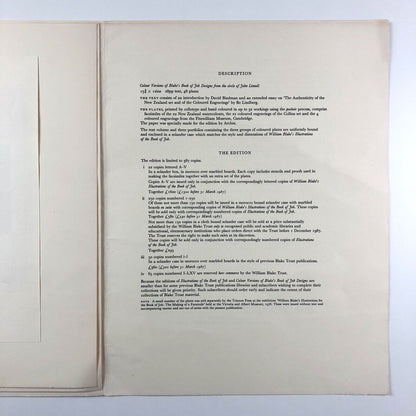 Prospectus for William Blake – Illustrations of the Book of Job | William Blake Trust, 1987