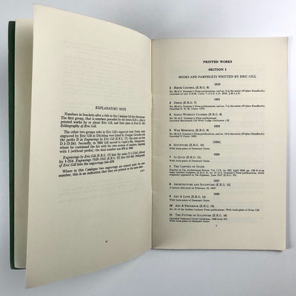 The Eric Gill Memorial Collection – A Catalogue edited by Noel H. Osborne, 1967 | The Chichester Papers no 51