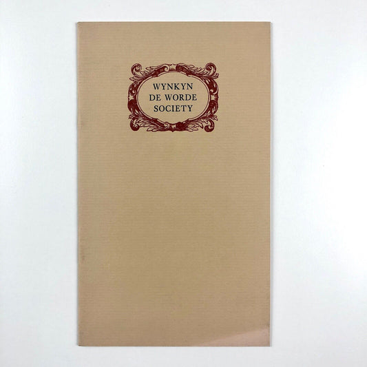 Proceedings of the Wynkyn de Worde Society booklet | London, 1971