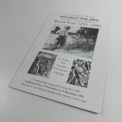 Folding card for British Prints 1895-1995 | Wolseley Fine Arts 1995