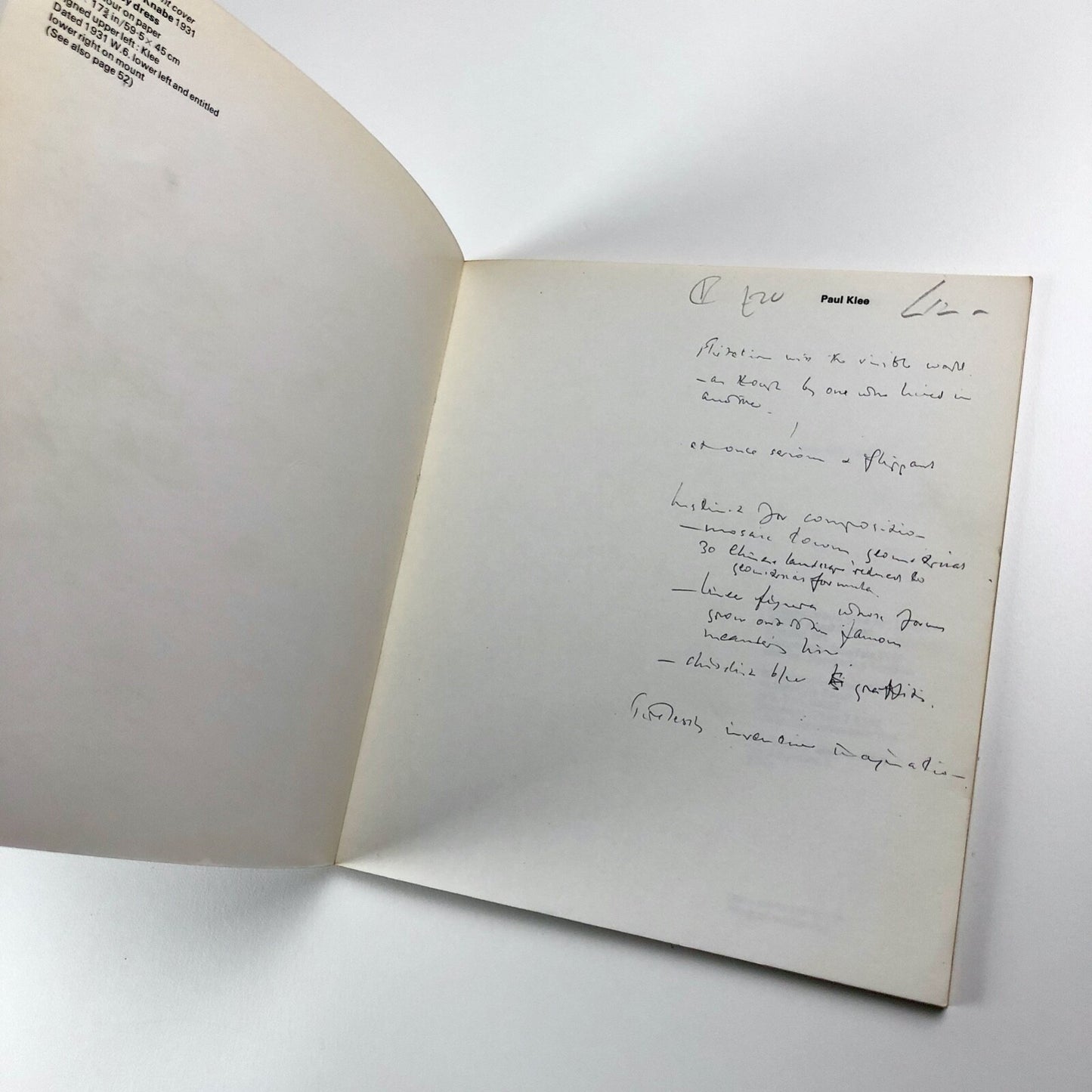 Paul Klee exhibition catalogue | Marlborough Fine Art | June - July 1966