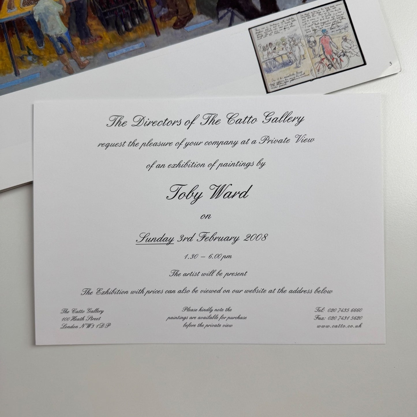 Toby Ward | The Catto Gallery, 2008 + private view invitation