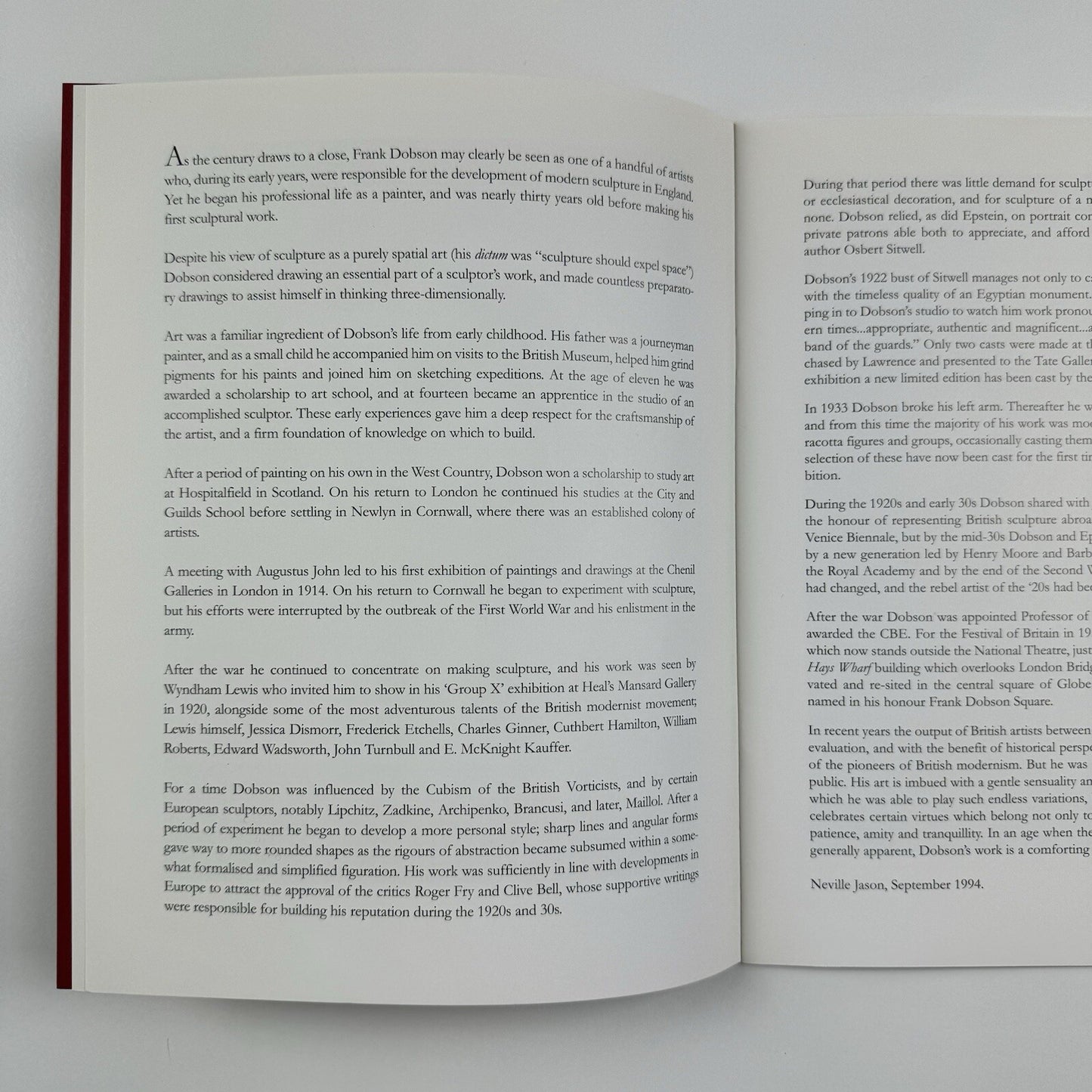 Frank Dobson – Sculpture & Drawings | Jason & Rhodes 1994 catalogue